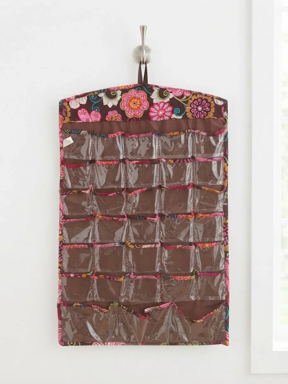 Floral Brown Wall Hanger Jewelry & Accessory Organizer Both Sides Bohemian Y2K